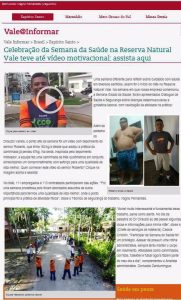 Além do vídeo durante palestra, depoimento de Robertão foi destaque em site da Vale